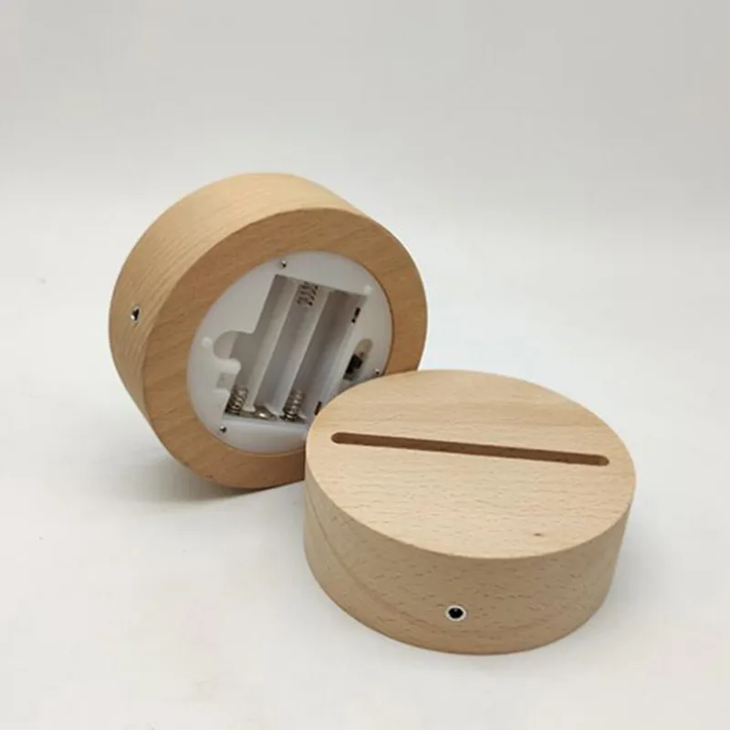 5ピース/セット3D木製ランプベースLEDテーブルナイトライトベースの 