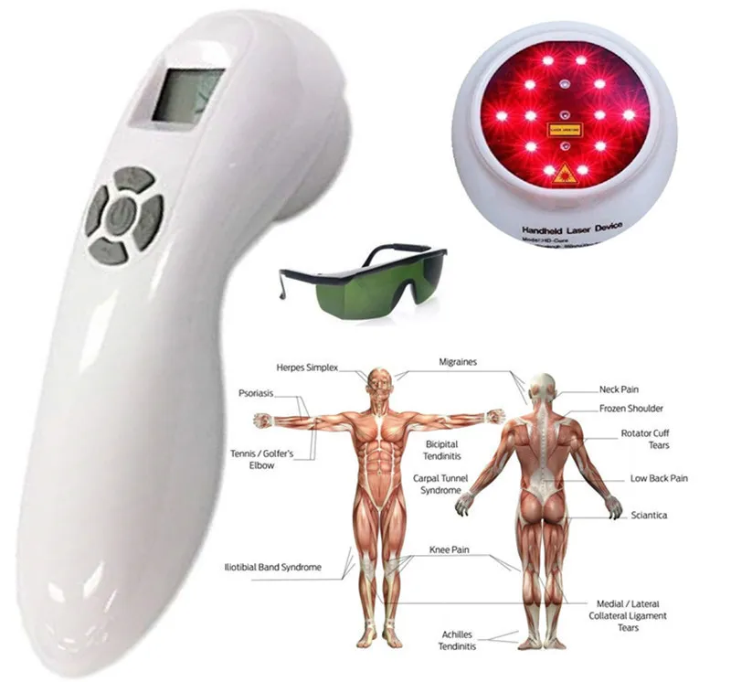 LLLT 650nm et 808nm Thérapie physique au laser froid Handy B Cure Device Mal de dos / Douleur au cou / Soulagement de la douleur à l'épaule