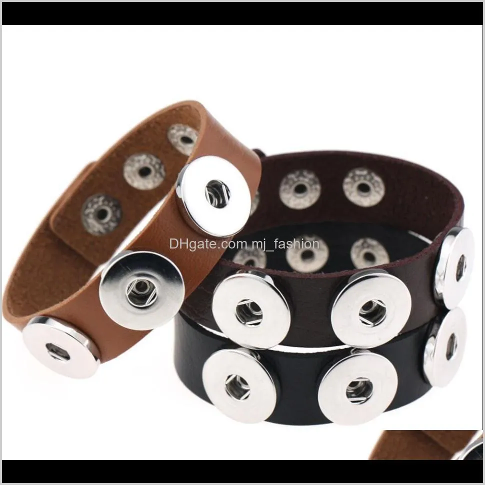 new chunk punk leather bangle bracelets drill fit for noosa snaps charm button charm interchangeable bracelets noosa snaps bangles