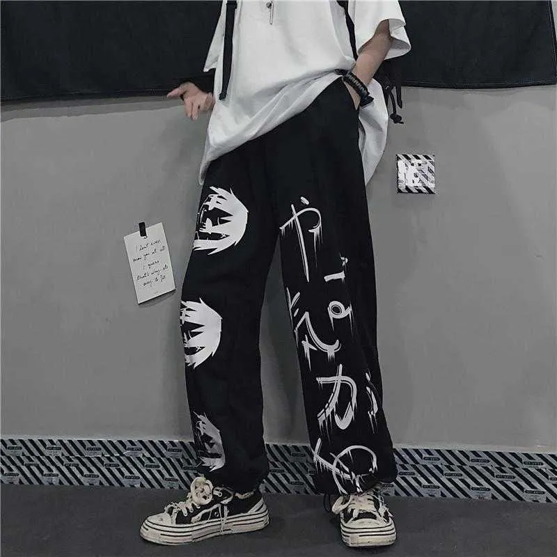 Mäns kausalbyxor svart hip hop manliga joggare byxor mode streetwear byxor japanska streetwear byxor harajuku mode 210702