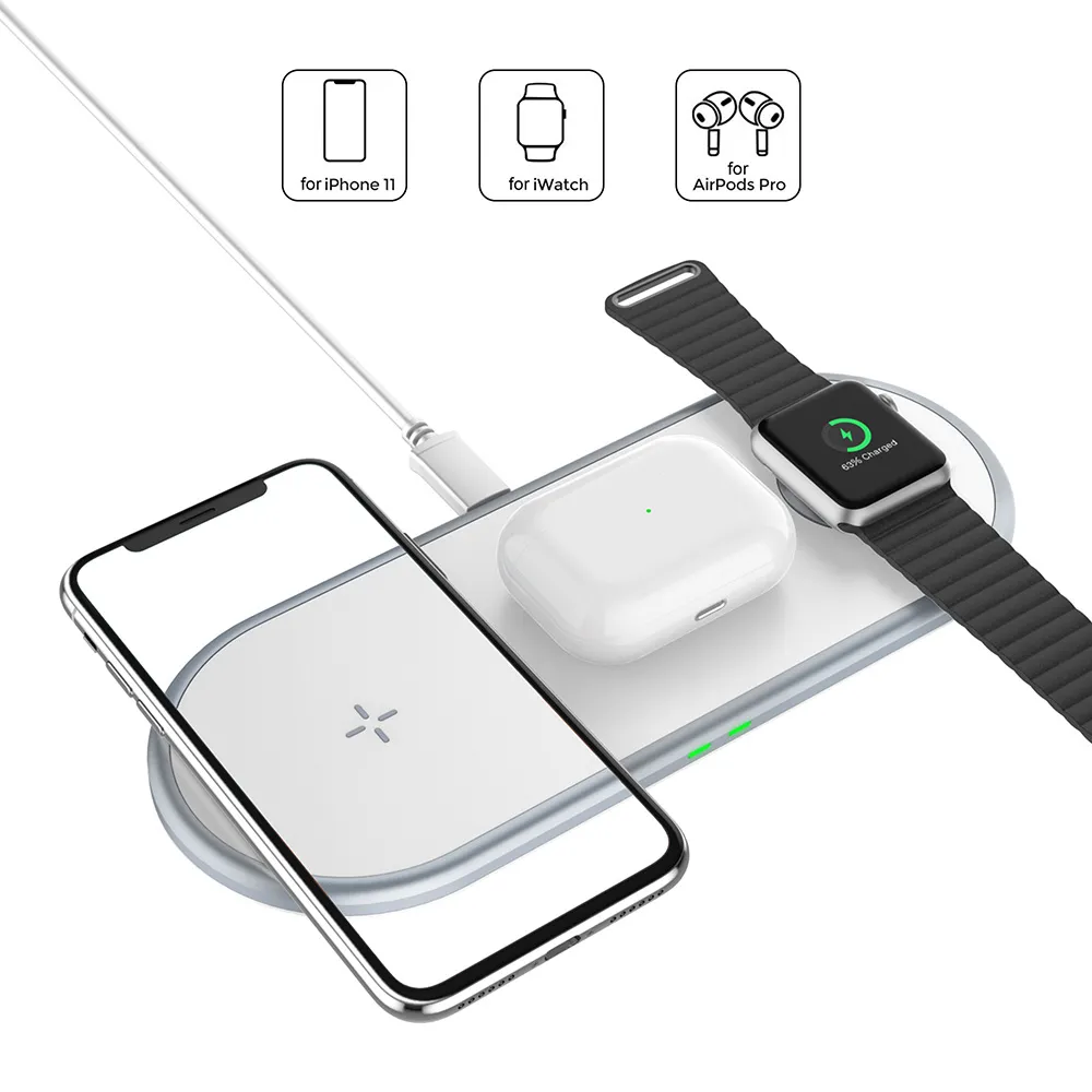 3-in-1 15 W kabellose Ladestation, Ständer, kabellose Ladegeräte für iPhone 12, 11, XS, XR, X, 8, Samsung, Huawei, Smartphone, Apple Watch 6, 5, 4, Airpods, Ladestation