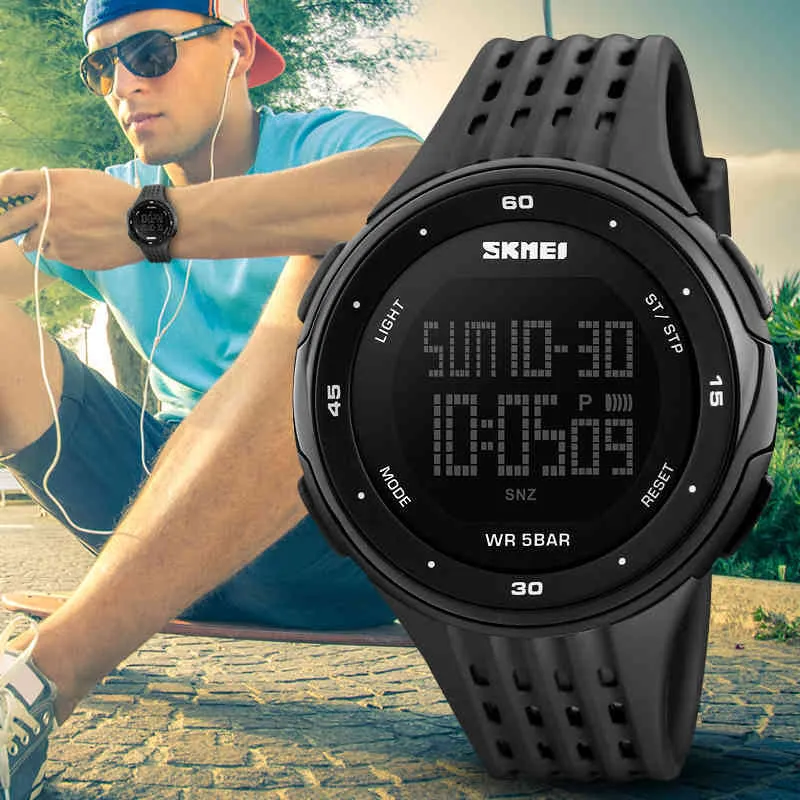 SKMEI 1219 Men Digital Watch LED Display Waterproof Male