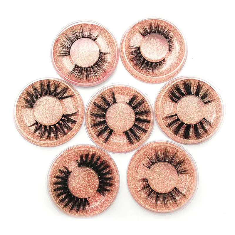 Nowe Style Faux 3D Mink rzęsy z okrągłym Lash Box Natural Soft Long Fake Lashes Przedłużanie Gruby Puszyste Fałszywe Rzęsy Narzędzie Do Makijażu