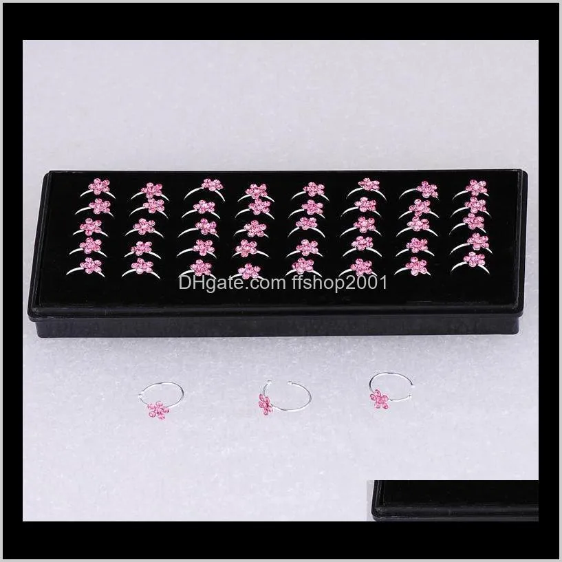 12 color fashion crystal rhinestone plum blossom flower nose hoop nose ring stud fake piercing body jewelry