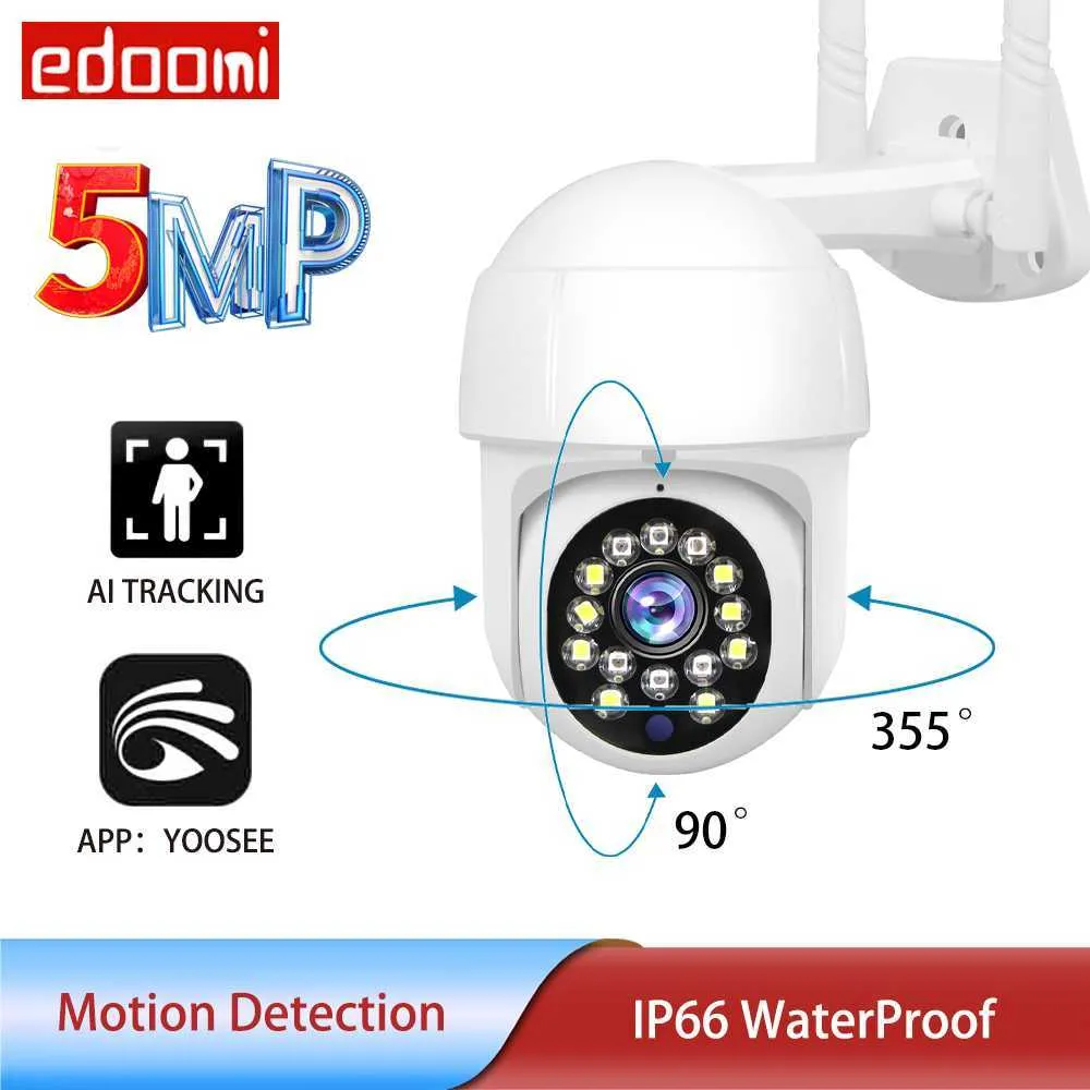 5MP YooSee IPカメラWiFi 1080p HDワイヤレスPTZ CCTVセキュリティ屋外自動追跡4xデジタルズームミニ監視カメラH0901