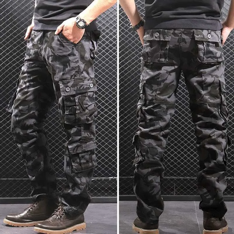 Spring Autumn Camouflage Military Pants Men Casual Camo Cargo Trousers Cotton Multi-pocket Urban Overalls Tactical Pants 29-44 Y0927