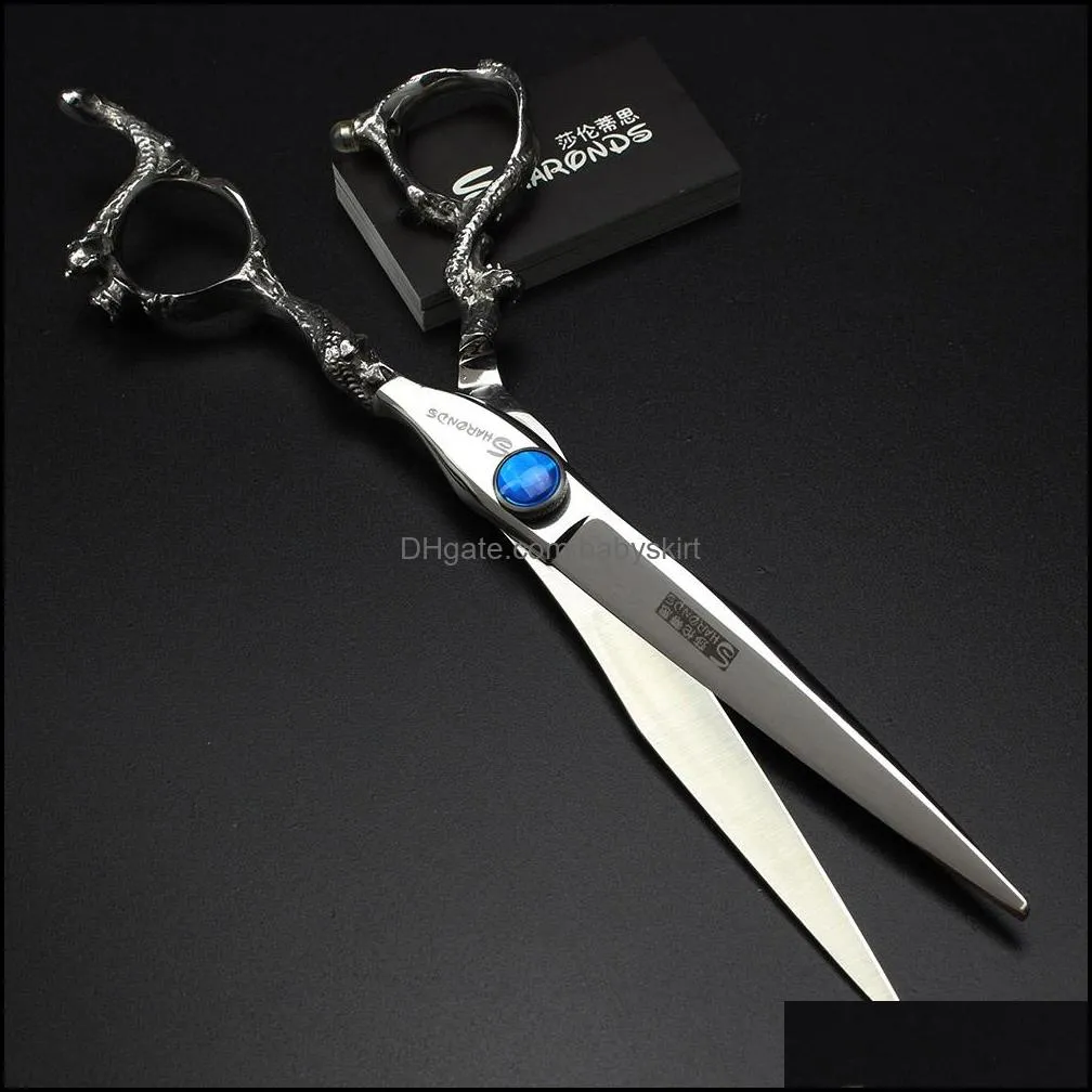 7 inch professional cutting hair scissors for hairdresser high quality Japanese steel sapphire haircut barbershop shears makas