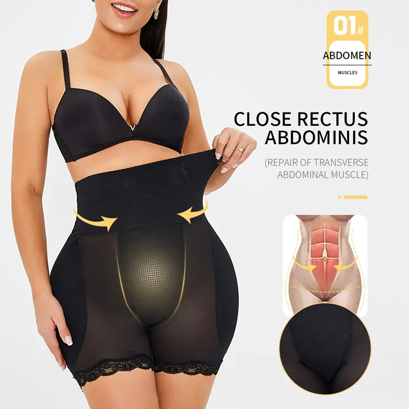 Donne Body Shaper Panty Sexy Butt Lifter Mutandine imbottite laterali Pizzo Culo finto Corsetto Plus Size Shapewear Biancheria intima dimagrante Big Hip Free DHL