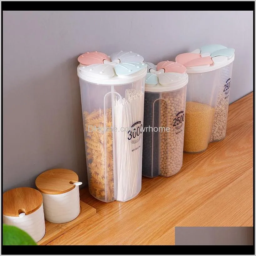 kitchen storage bins cereal sealed tank dispenser grain rice compartment box spagetti container sugar jar home organizer bottles &