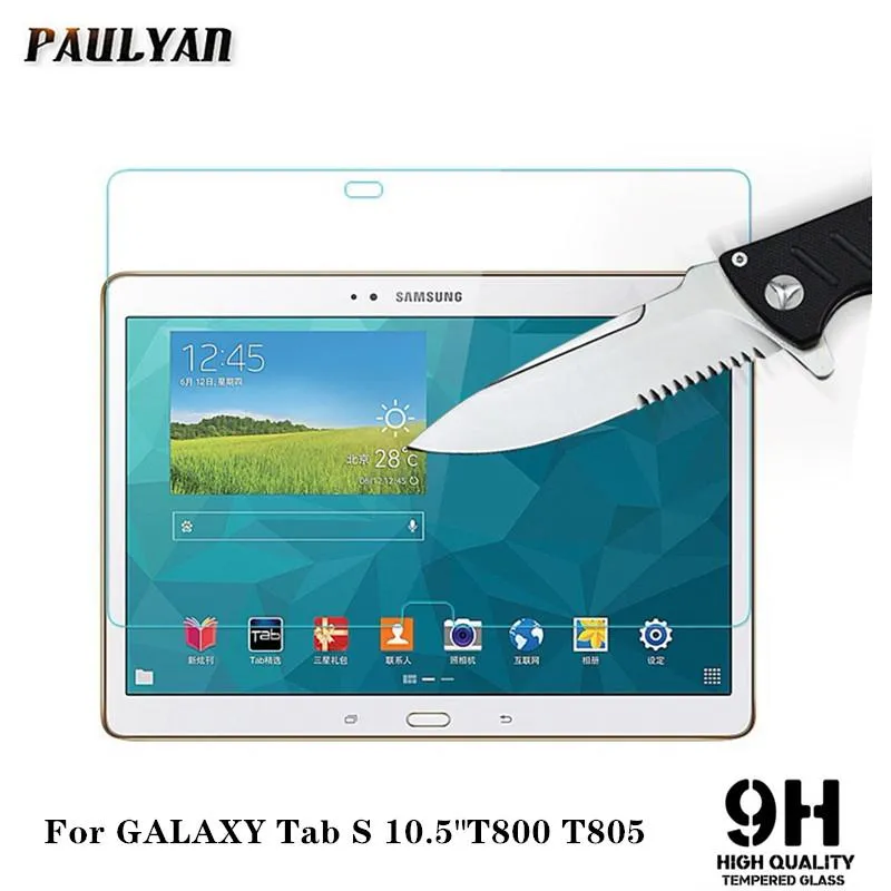Vidro temperado anti-arranhão para o Galaxy Tab S 10.5 "T800 T805 TABLETRA PROTECTOR DE PROTEÇÃO DE PROTEÇÃO DE PROTEÇÃO HD Protecto Protect