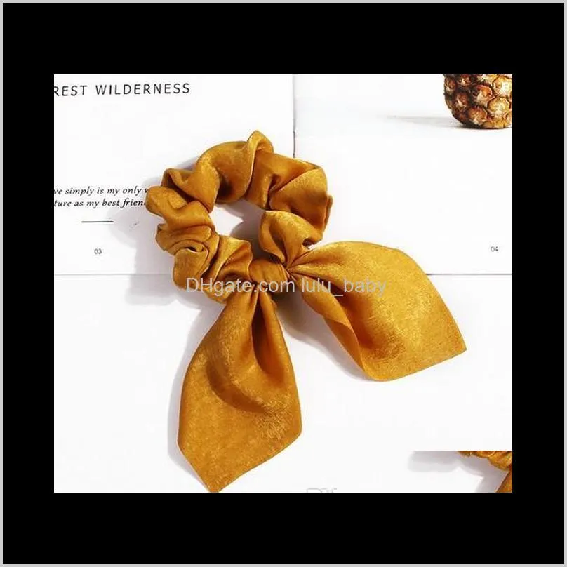 bow scrunchies for hair satin silk scrunchies, hair accessories for women ladies young women, assorted colors scrunchies