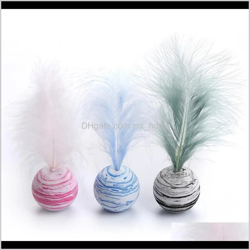 cat toy star balls pet supplies funny eva foam ball/feather 3colors throwing game interactive toys 1pcs