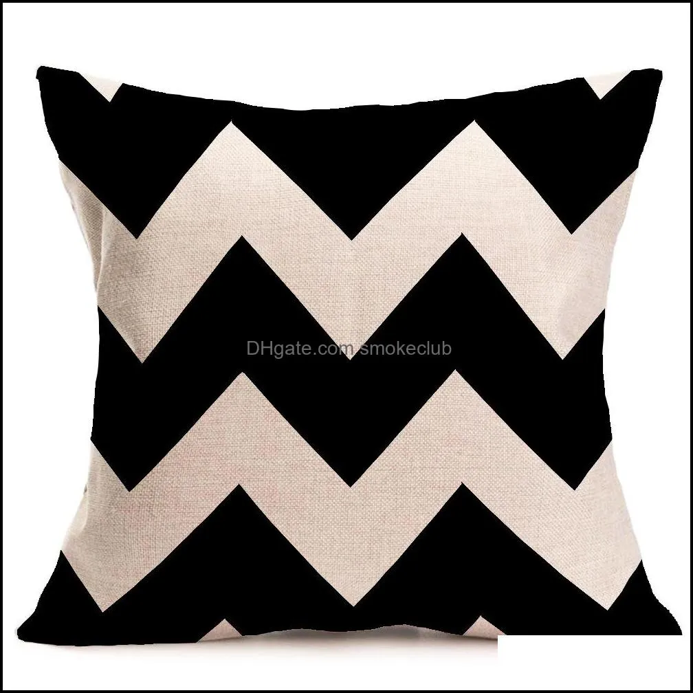 halloween Christmas black white pillowcase geometry Cushion covers Cotton linen pillow cover for Sofa bed Nordic Throw Pillow case