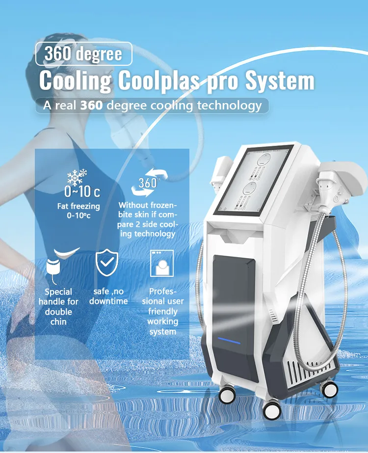 360 градусов Криотерапия Вакуумная кавитационная система Cryolipolysis Shateming Machine Fat Cellulite Удаление тела Потеря веса Cryo Beauty Support