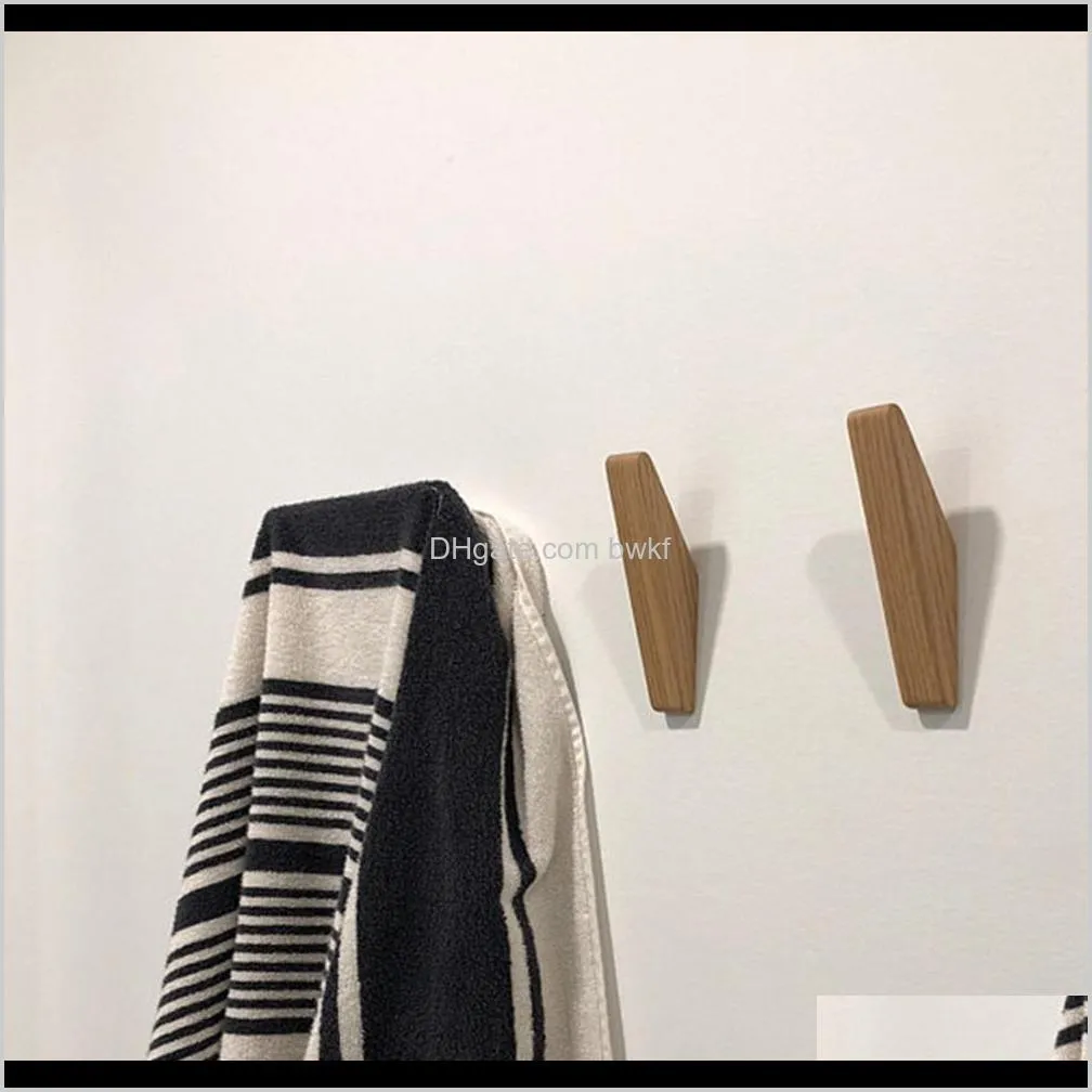 natural wood clothes hanger wall mounted coat hook decorative key holder hat scarf handbag storage hanger bathroom rack