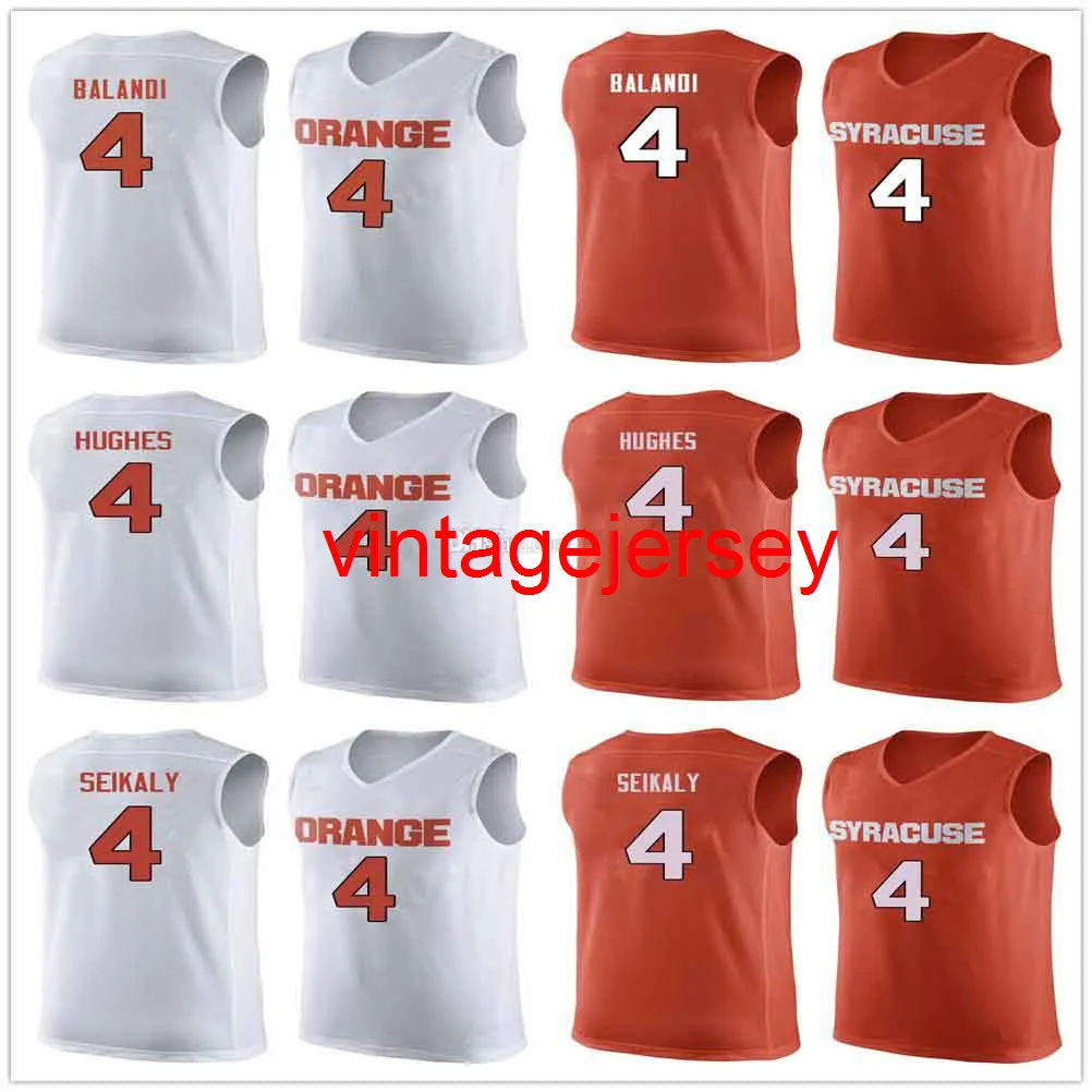 Syracuse Orange College Antonio Balandi #4 Basketball Jerseys Elijah Hughes Rony Seikaly Mens Stitched Custom Any Number Name