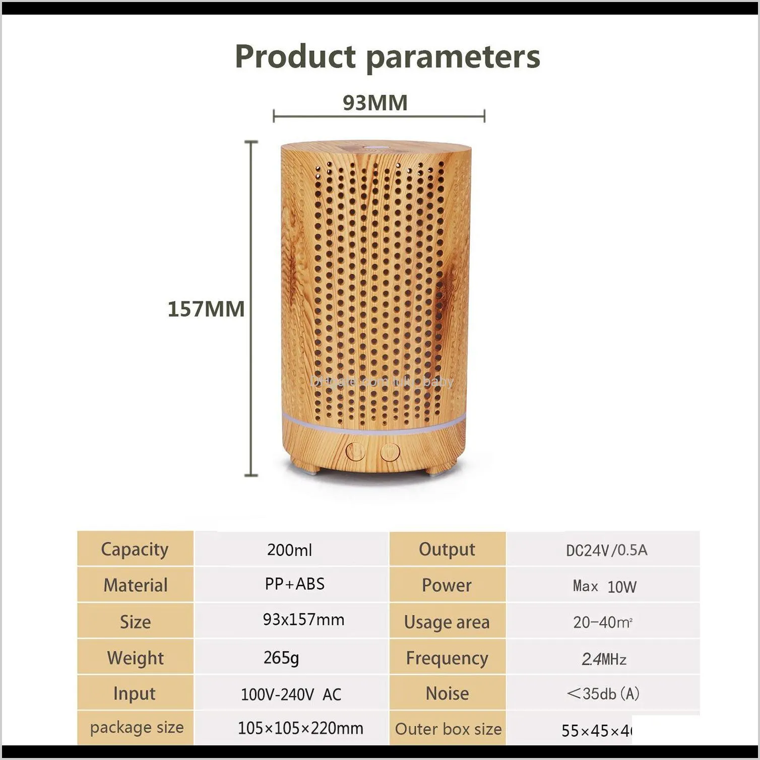 new designer 200ml oil diffuser wood fragrant aroma humidifier hollow air purifier cool mist maker for home