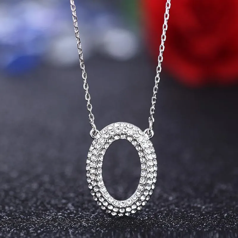 Pendant Necklaces Fantastic Dragon Round Necklace Silver Color For Women Jewelry Austrian Crystal Birthday Gift NA110180