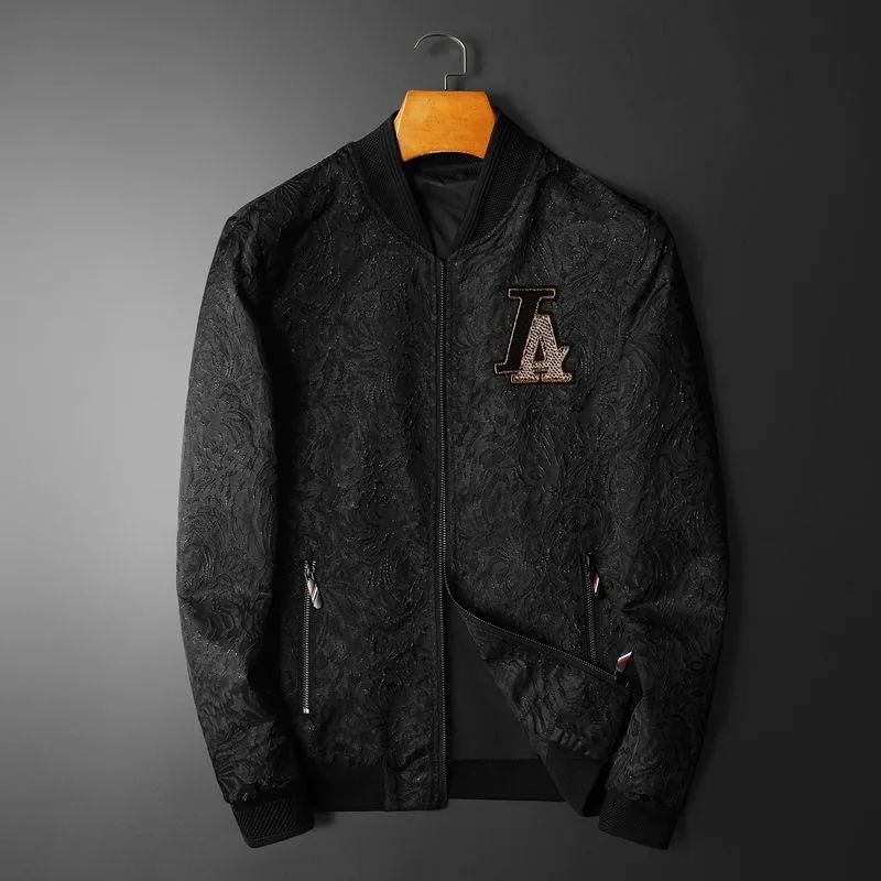 Mäns Jackor Höst Vinter Zipper Jacka Svart Jacquard Retro Men Klädklubb Dräkt Framficka Vintage Bomber