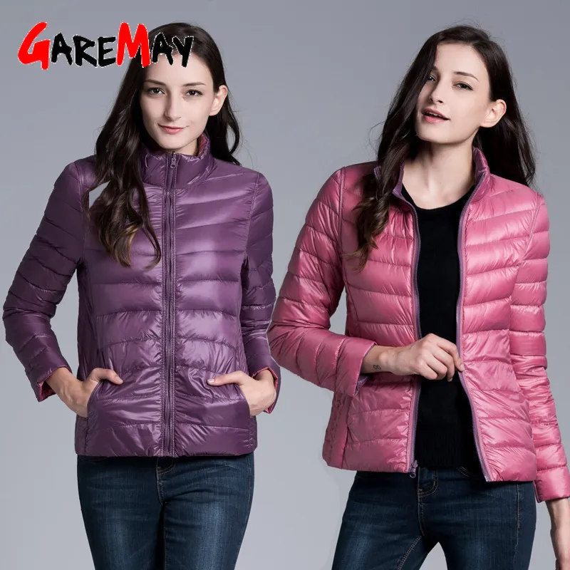 down coat women's jackets light women autumn winter Jackets two side female plus size M-4XL 210428