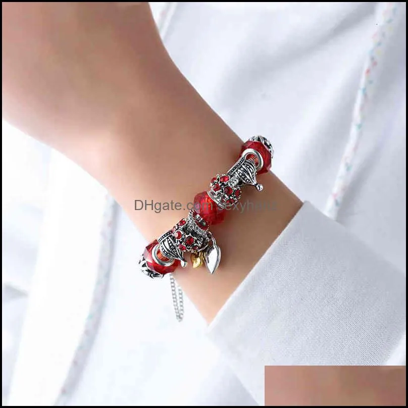 Bracelets bracelet crystal large hole Bead DIY hand assembled colorful glass bead