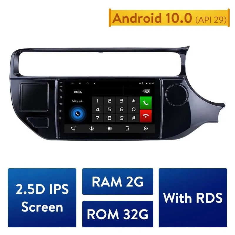 Auto DVD GPS HD Android 10.0 2.5D IPS NAVI Auto Radio voor 2015-2017 KIA K3 / RIO RHD-ondersteuning CarPlay TPMS DVR Multimedia Player