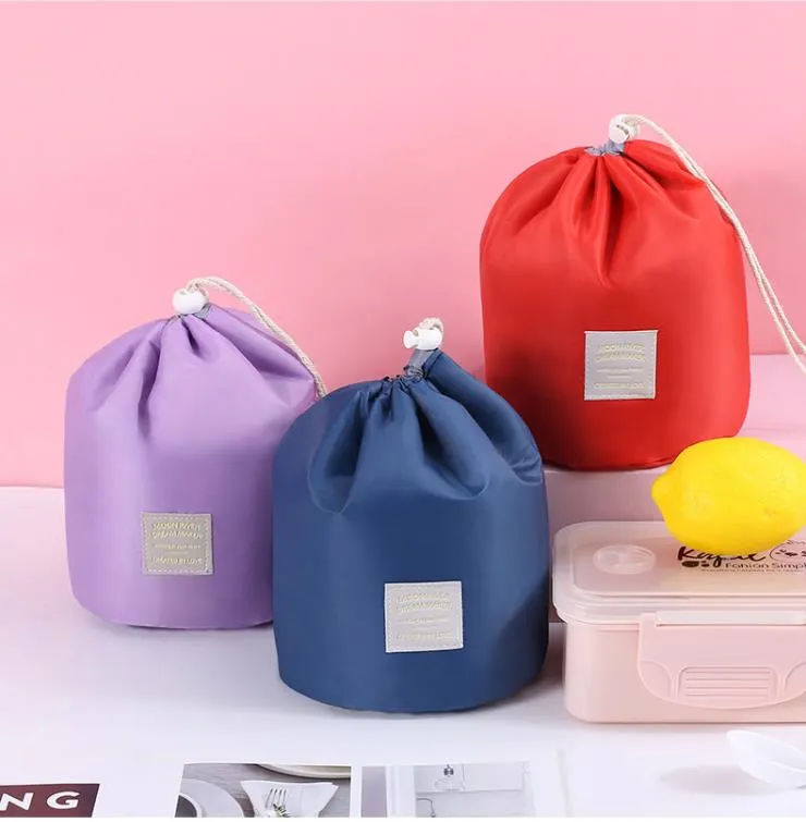 Travel cylinder carry-on storage bag cosmetics handbags portable finishing cosmetic toilet box