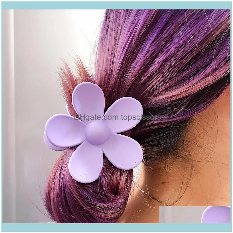 Women Girls Cute Candy Colors Big Flower Plastic Hair Sweet Holder Clip Hairpin Headband Fashion Accessories1