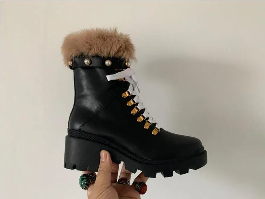 Kvinnors Vinter Mode Boots Kvinnor Med Kattunge Heel Skor Högkvalitativ Äkta Läder Boot Sko