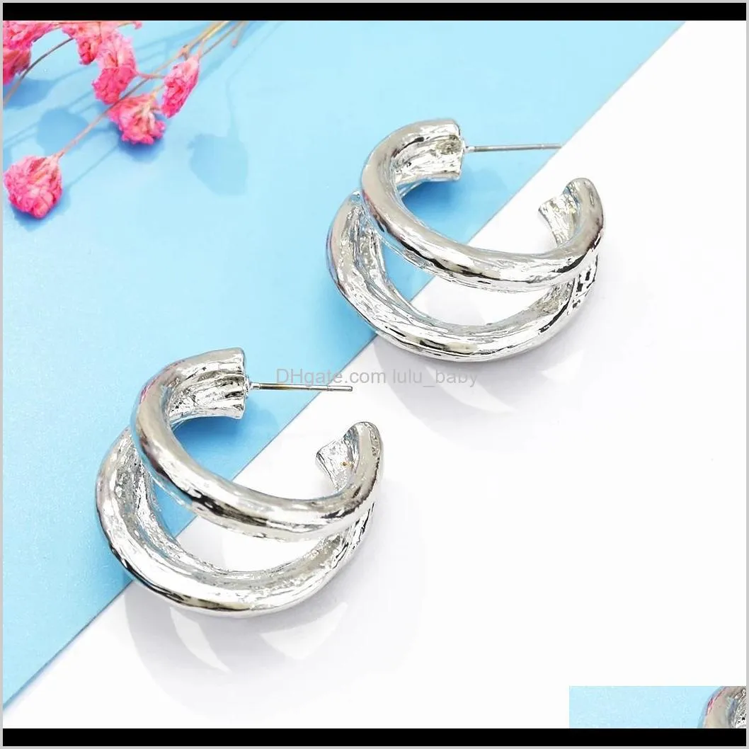 fashion korean gold silver circles hoop earrings for women bijoux jewelry women jewelry gif