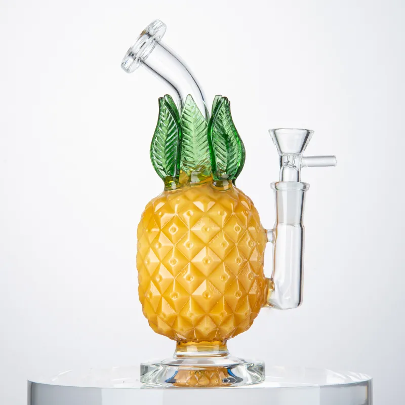 Heady Glass Bongs Unique Hookahs 8inch Ananas Bong Bubbler Water Pipes Mini DAB Oil Rigs met Bowl WP2194