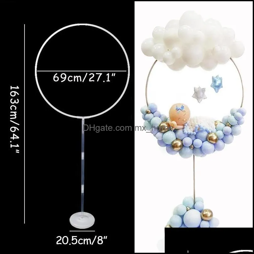 Party Decoration Wedding Arch Plastic Round Ring Stand Artificial Flower Balloons Decor Birthday Frame