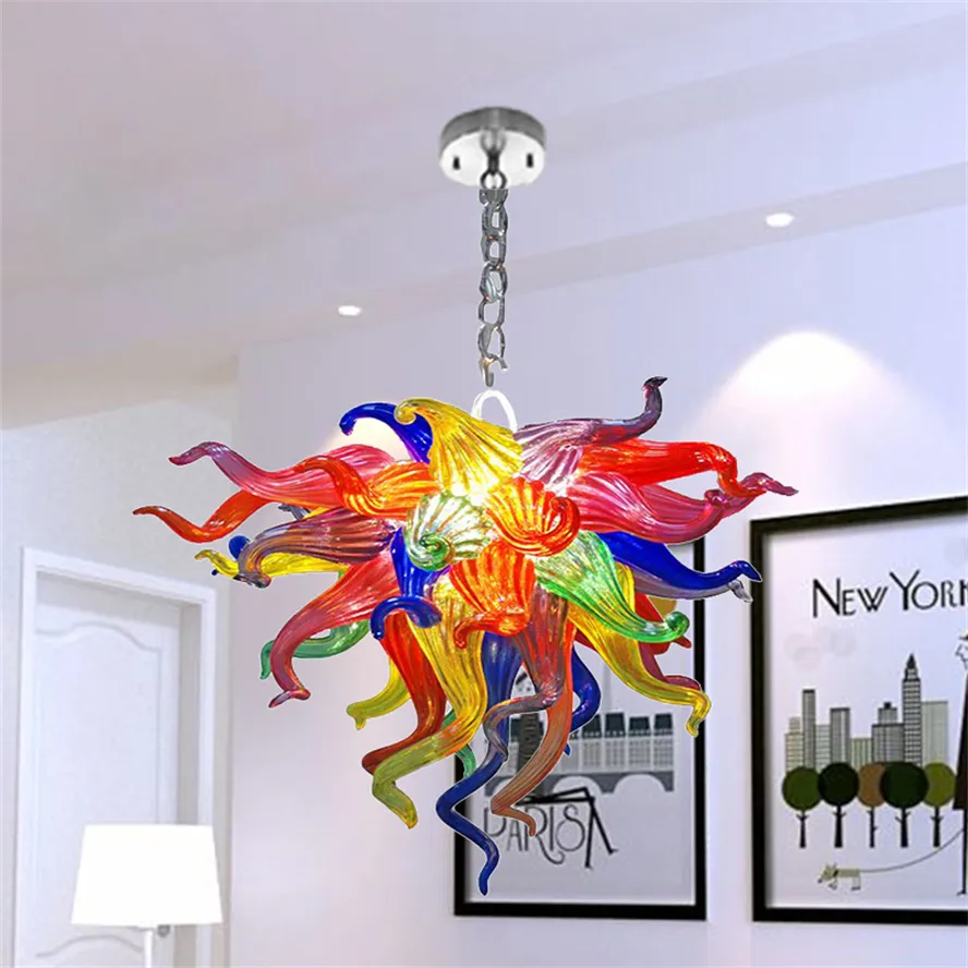 Moderne Binnenverlichting Hanglamp Glas Kroonluchters Verlichting LED Hanglampen voor Living Dinning Room Kitchen Office Restaurant Armatuur D40CM Murano Kroonluchter