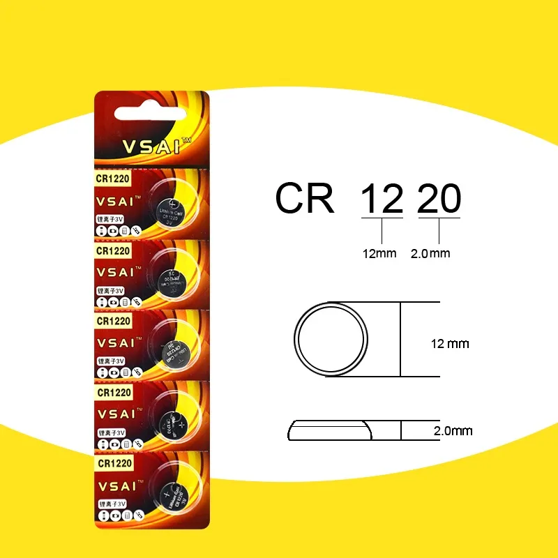 Lithium CR1220, 3 V, 1 pile bouton