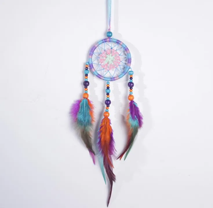 National Style Dream Catcher Hand Mad Feather Pendant Antik Imitation Circular Net Home Room Decor Wall Art And Crafts SN5469