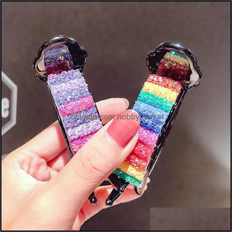 New Colorful Rainbow Hair Claws For Women Girls Holder Clip Sweet Headband Hair Style Make Hairpin Fashion Hair Accessories