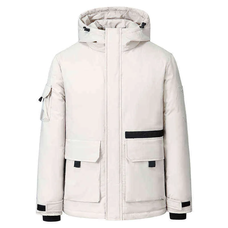 2022 남자 탈착식 칼라 지퍼 두꺼운 캐주얼 다운 재킷 청소년 대형 포켓 유행 따뜻한 다운 자켓 G1115