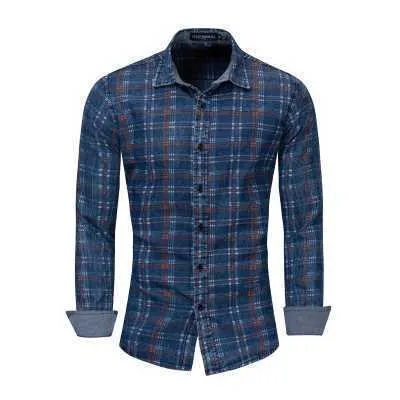 Fredd Marshall 2019 Plaid Men Dress Brand Men Clothing Cotton Mens Shirts Casual Slim Fit Male Long Sleeve Shirt Plus Size 182 (1)