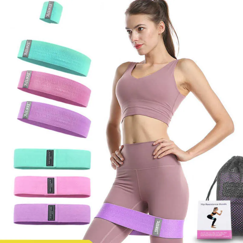 3 Pcs Fabric Resistance Bands Booty Band Set Yoga Sports Fitness Hip Training Gym Equipment Workout Elastic Elast Glute Band H1026