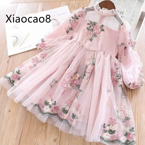 2020 Printemps Mignon Enfants Imprimer Robes À Manches Longues Pour Filles Vêtements De Haute Qualité Enfants Bébé Fille Vêtements Princesse Robe 3-11Y Q0716