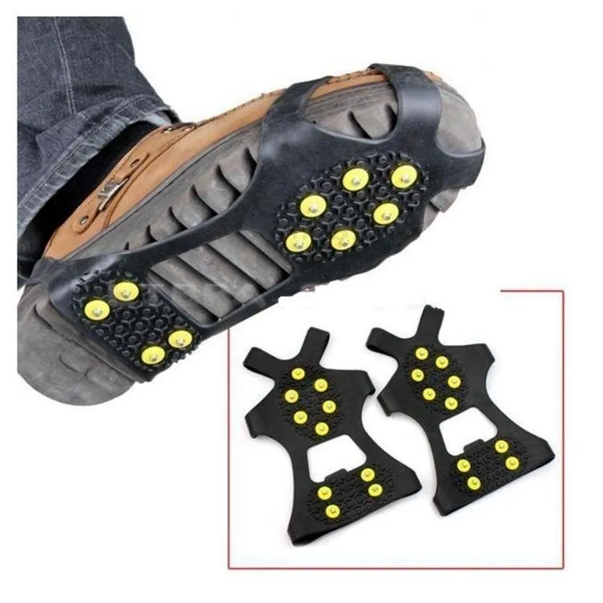 24 Hours Shipping Ice Snow Grips Cleat Over Shoes 10 Steel Studs Ice Cleats Boot Rubber Spikes Anti Slip Snow Ski Gripper Ice Climbing Footwear From 2 26 DHgate