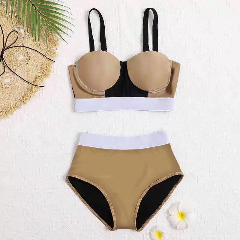 Kadınlar için yeni Bikini Mayo Sıcak Marka Mayo Beachwear Yaz tek parça Seksi Bayan g mektubu Çiçek baskı Mayo