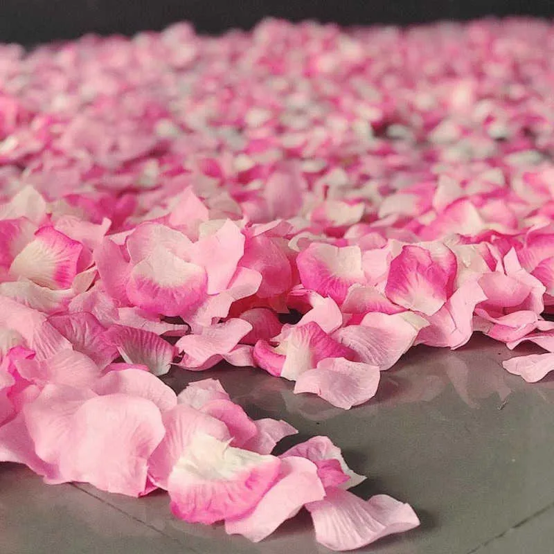 500/1000/3000pcs Artificial Rose Flower Petals Wedding Party Flower Decoration Simulation Fake Flower Petal For Valentine Day Y0630