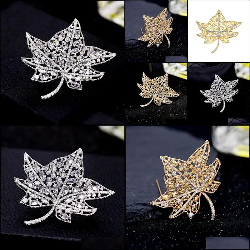 Pins, Brooches SWOUR Fashion Jewelry Zircon CZ Crystal Design Top Quality Apparel Suit Brooch Pin Collar For Women S535