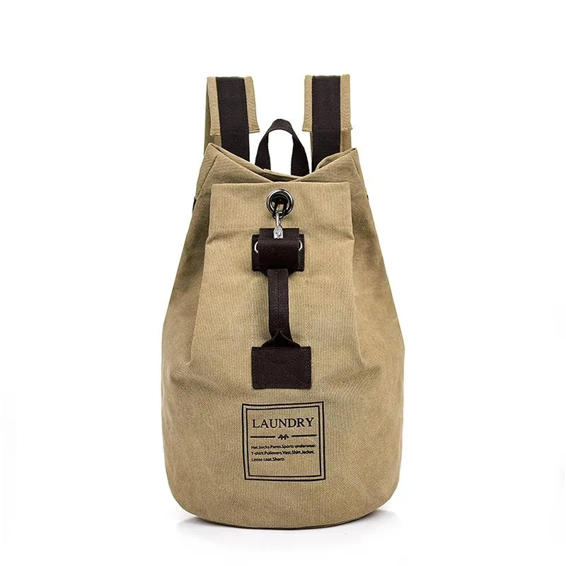 Ryggsäck manjianghong stor kapacitet justerbar axel rygg zip pocket card slot nyckel shackle casual canvas bag207e