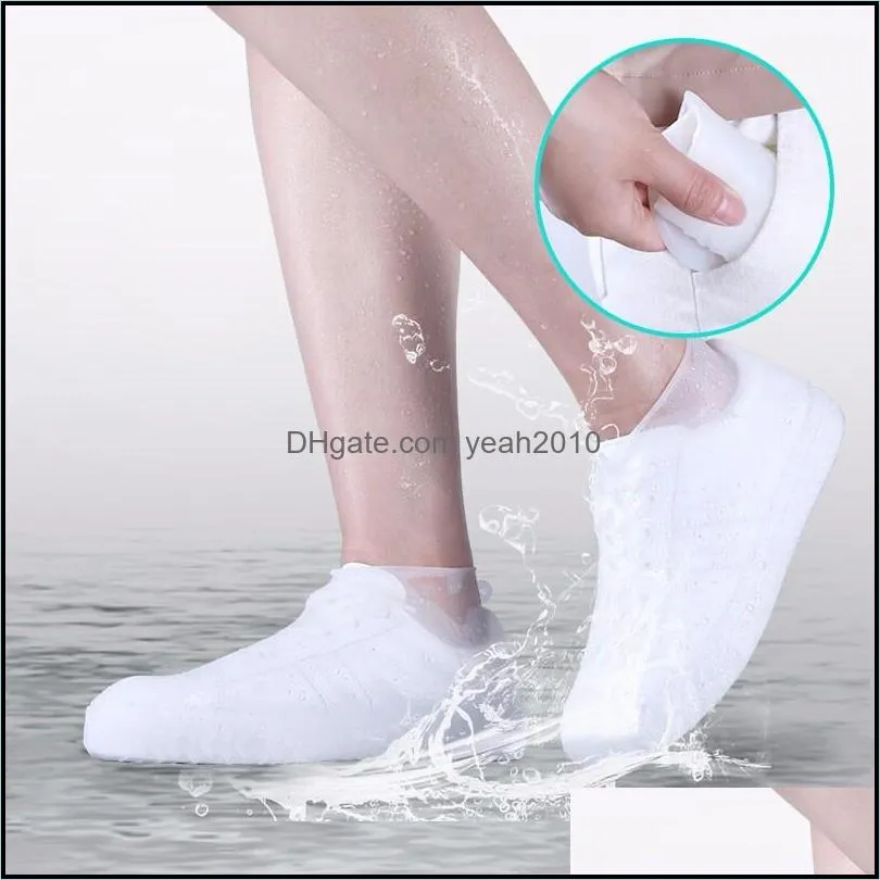 Disposable Covers 2pc/set Waterproof Rainproof Shoes Cover Unisex Protectors Rain Boots For Indoor Outdoor Rainy Days Reusable Adult