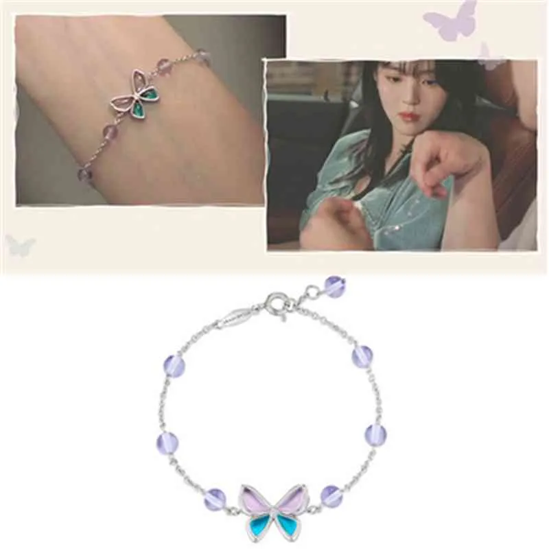 Han tão hee, no entanto, kdrama mesma pedra borboleta pulseira estilo coreano elegante jóias de cristal de alta qualidade para as mulheres luxo