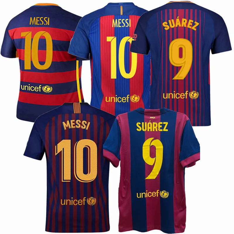 Retro Barcelona Puyol A.Iniesta Xavi Messi Soccer Jersey 2014 2015 2015 2017 2018 2019 Home Vintage Classic Football Shirt