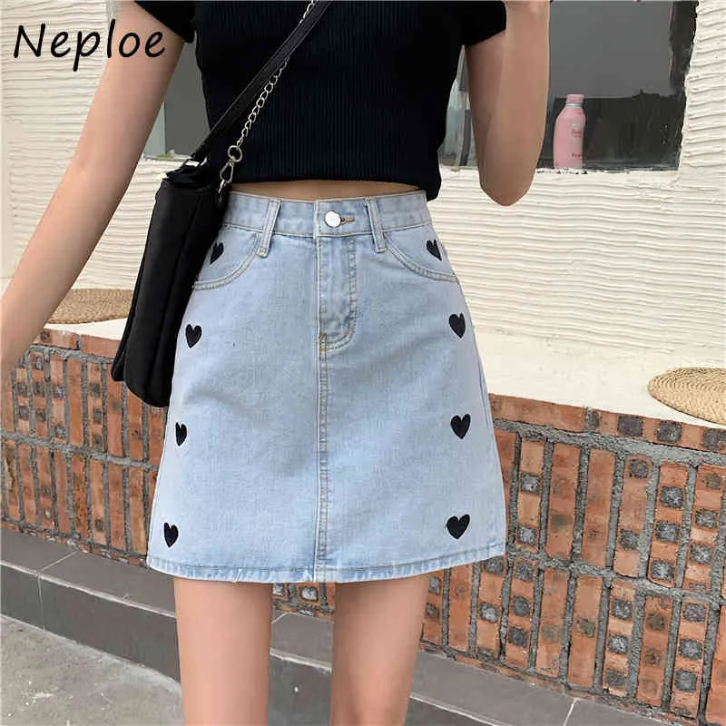 アンドマリー Heart hip denim skirt ANDMARY】Heart hip denim skirt