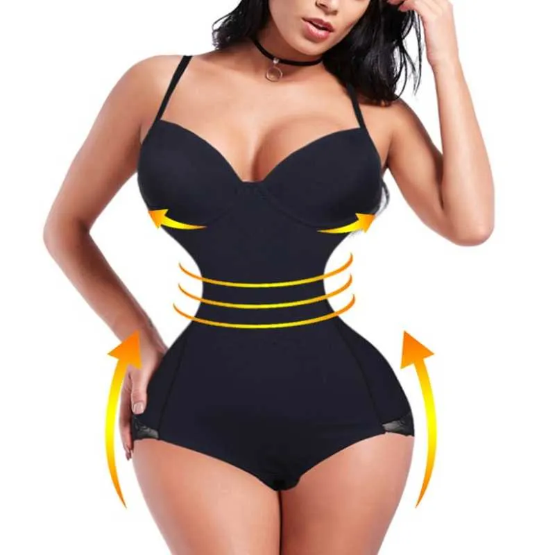 Sexy Womens Waist Trainer Plus Size Backless Shapewear With Deep V